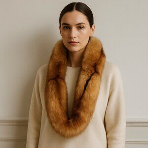Vintage Real Red Fox Fur Stole Wrap